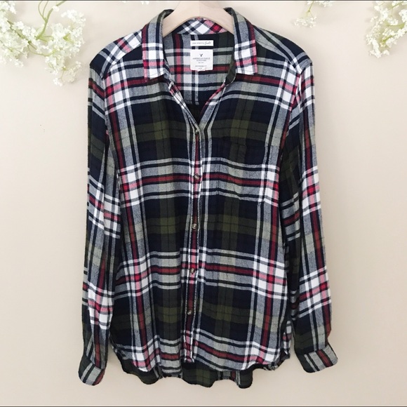 American Eagle Outfitters Tops - 🌿 AEO Amazingly Soft Boyfriend Fit Flannel 🌿